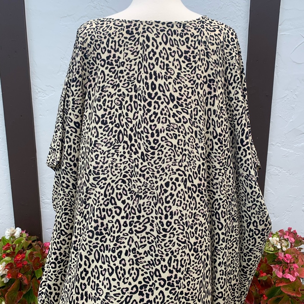 New Bohemian Leopard Kimono Duster Jacket Robe Swim Cover Up Wrap - Picture 9 of 17